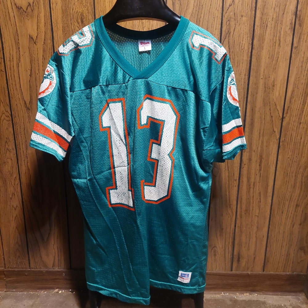 Dan Marino Vintage Jersey Wilson 80s 90s Large Miami Dolphins